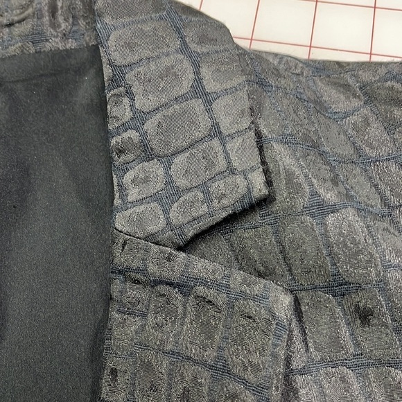 CHICO'S Sephia Croc Embossed Charcoal/Black Subtle Sheen Blazer SZ M (8) - Picture 11 of 16